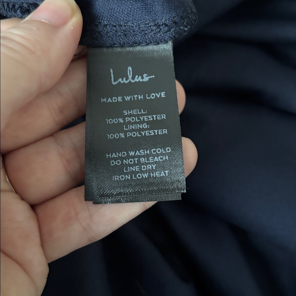 Lulus Seriously Sensational Navy Blue Strapless Tiered Pleated Maxi Dress small - Picture 11 of 11